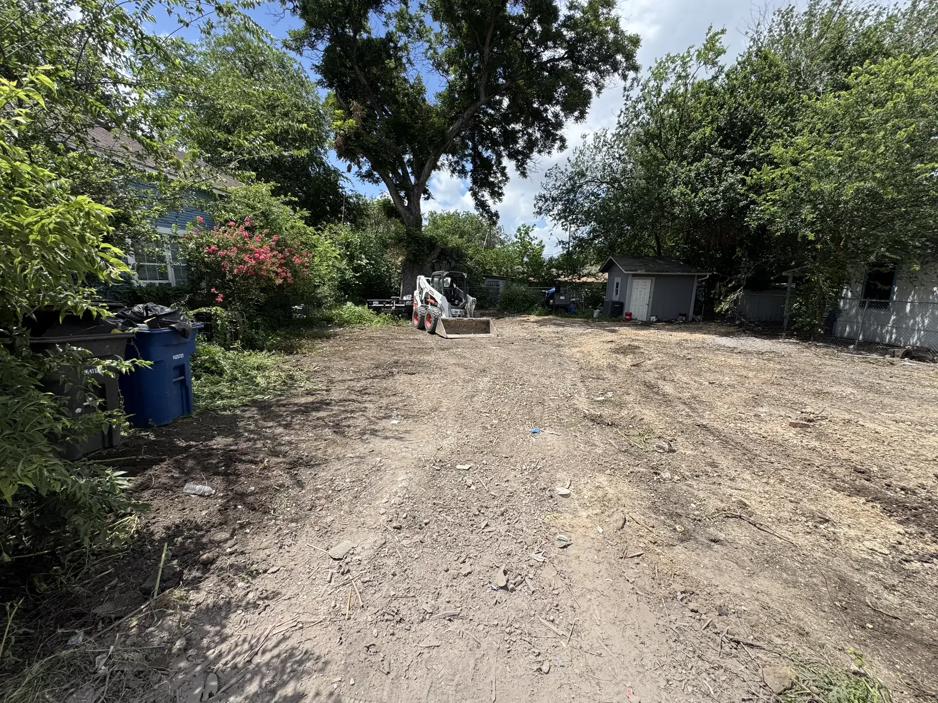 Residential lot in San Antonio cleared to bare ground after demolition
