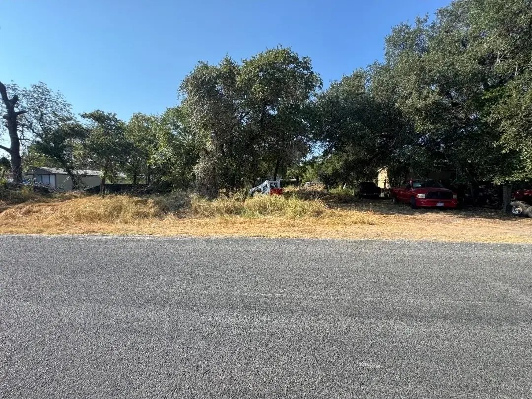 Before: overgrown San Antonio lot cleared of brush and debris